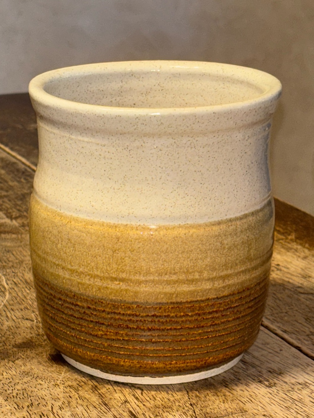 Vintage Handmade Studio Pottery Crock Vase Signed 1986